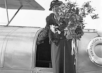 March 1934, First Lady Eleanor Roosevelt board Sikorsky S-40 in Miami on her way to Puerto Rico
