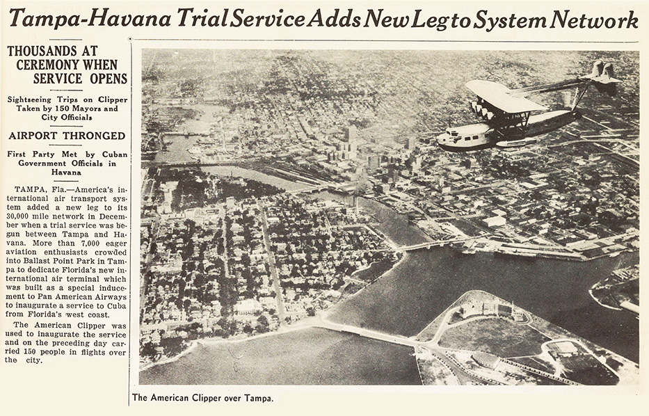 Tampa Havana December 1933 Trial Service with American Clipper
