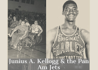 Basketball star Junius A. Kellogg  and the Pan Am Jets Basketball team
