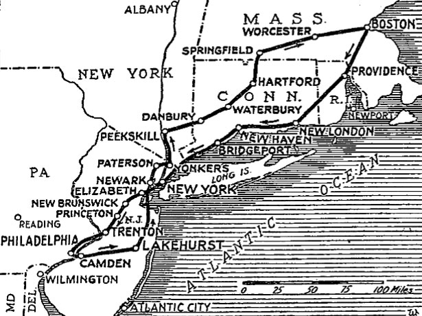 Proposed Route of Hindenburg Millionaires Flight