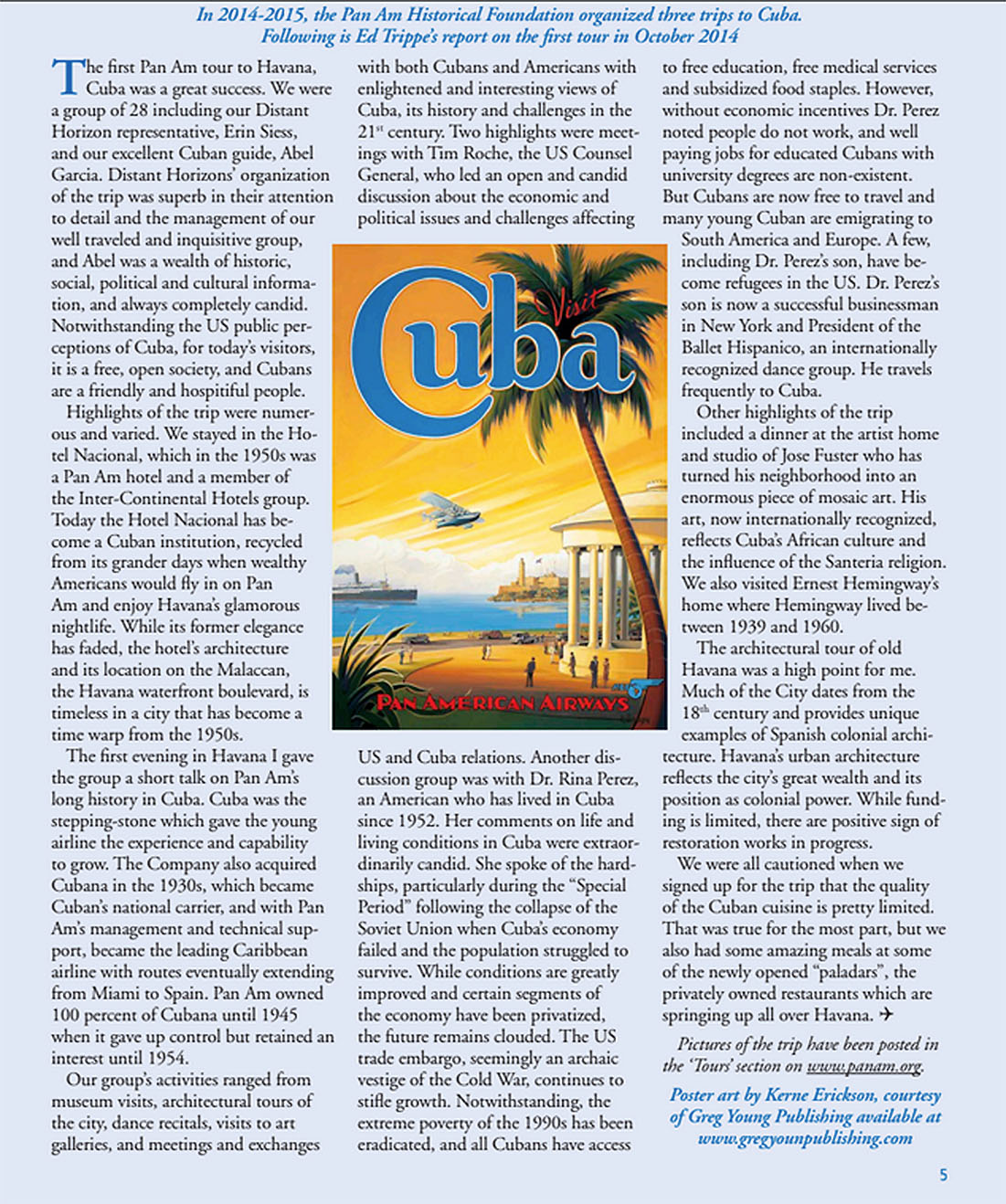 Cuba Tour update Pan Am Clipper Newsletter 