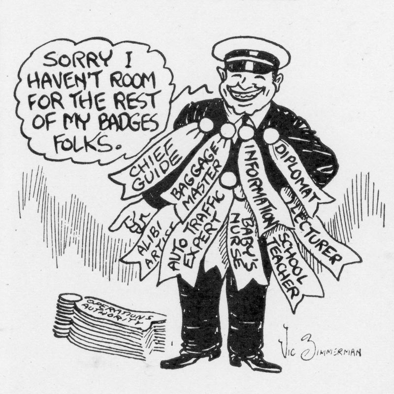 Badges Cartoon by Vic Zimmerman PAAW Feb 35 p4 PAHF Collection