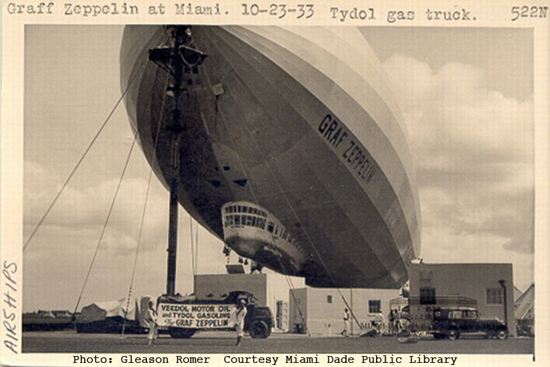 1Graf Zeppelin at Miami 10 23 33 with Tydol Gas Truck