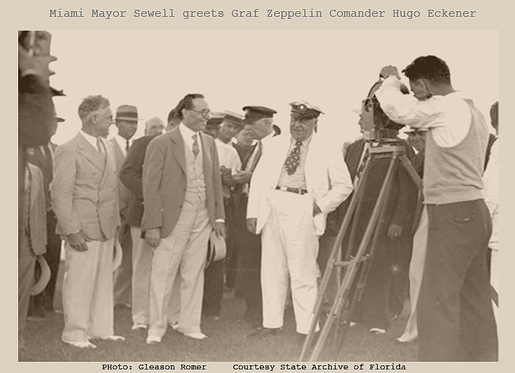 3 Miami Mayor Sewell greets Graf Zeppelin Commander Hugo Eckener