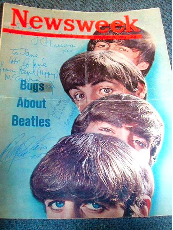 Pan Am Beatles Newsweek cover autographed Jane Luna Euler