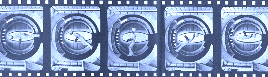 Pan Am Stewardess Aloft - film frames from "2001"