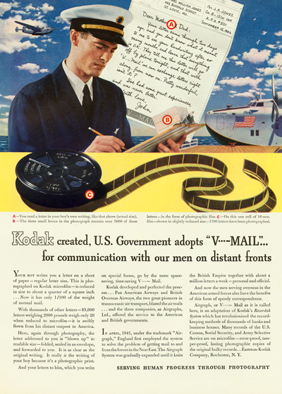 Pan Am V-Mail wartime advertisement, World War Two