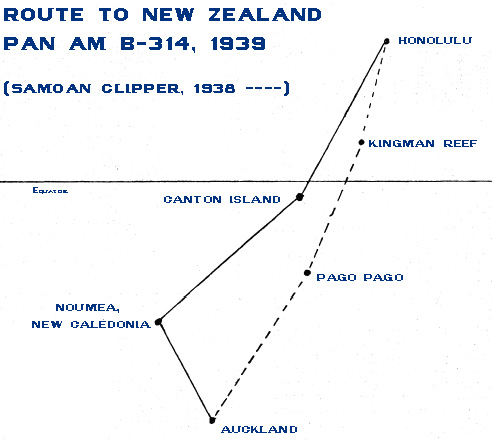 Pan Am New 1939 Old 1938 NZ Routes