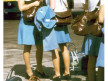 Pan Am stewardesses on the tarmac in Beirut, Lebanon, 1974