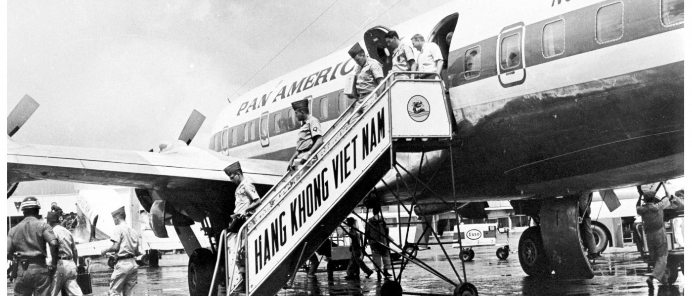 US servicemen arriving on Pan Am in Saigon, Vietnam,1960s